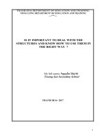 Is it important to deal with the structures and how to use them in the right way 