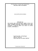 XÂY DỰNG bài tập để PHÁT TRIỂN NĂNG lực THỰC NGHIỆM CHO học SINH TRONG dạy học CHƯƠNG i 