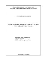 Hướng dẫn học sinh tính khoảng cách từ một điểm đến mặt phẳng 