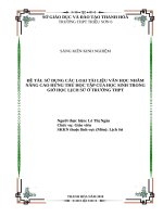 SỬ DỤNG các LOẠI tài LIỆU văn học NHẰM NÂNG CAO HỨNG THÚ học tập của học SINH TRONG GIỜ học LỊCH sử ở TRƯỜNG THPT 
