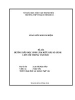 HƯỚNG dẫn học SINH làm KIỂU bài SO SÁNH LIÊN hệ TRONG văn học 