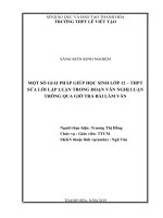 Một số giải pháp giúp học sinh lớp 12  THPT sửa lỗi lập luận trong đoạn văn nghị luận thông qua giờ trả bài làm văn 