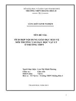 Tích hợp nội dung giáo dục bảo vệ môi trường vào dạy học vật lý ở trường THPT 