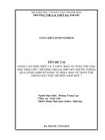 Nâng cao hiểu biết và ý thước bảo vệ thân thể cho học sinh lớp 7 trường THCS  THPT bá thước thông qua lồng ghép kĩ năng vệ sinh 