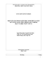Một số giải pháp giúp HS rèn luyện kĩ năng giao tiếp trong quá trình dạy và học ngữ văn 11 
