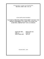 Vận dụng phương pháp dạy học ngữ văn theo hướng tích hợp vào giảng dạy tác phẩm chí phèo của nam cao 
