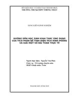 Hướng dẫn học sinh khai thác ứng dụng của tích phân để tính diện tích hình phẳng và giải một số bài toán thực tế 