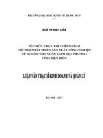 Luận văn thạc sỹ - Tổ chức thực thi chính sách hỗ trợ phát triển sản xuất nông nghiệp từ nguồn ngân sách địa phương tỉnh Điện Biên