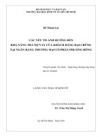 Các yếu tố ảnh hưởng đến khả năng trả nợ vay của khách hàng đại chúng tại ngân hàng thương mại cổ phần phương đông 