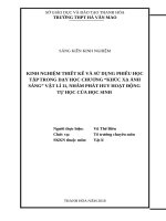 Kinh nghiệm thiết kế và sử dụng phiếu học tập trong dạy học chương khúc xạ ánh sáng vật lí 11 