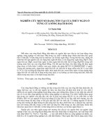 NGHIÊN cứu một số DẠNG tồn tại của THỦY NGÂN ở VÙNG cửa SÔNG BẠCH ĐẰNG 