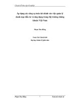 Áp dụng các công cụ toán tài chính vào việc quản lý danh mục đầu tư và ứng dụng trong thị trường chứng khoán việt nam 