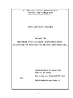 BIỆN PHÁP NÂNG CAO CHẤT LƯỢNG HOẠT ĐỘNG của tổ CHUYÊN môn NGỮ văn TRƯỜNG THPT THIỆU hóa 