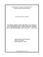 Dạy học trong nhà trường gắn với sản xuất kinh doanh tại địa phương thông qua chủ đề bài học lực ma sát   