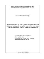 Lựu chọn một số trò chơi vận động phù hợp với học sinh khối 10 nhằm tạo hứng thú nâng cao thành tích trong nội dung chạy bền 