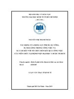 Tác động của động lực phụng sự công, sự hài lòng trong công việc và sự cam kết với tổ chức đến kết quả công việc của viên chức tại bệnh viện đại học y dược tp HCM 