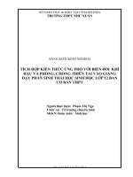 Tích hợp kiến thức ứng phó với biến đổi khí hậu và phòng, chống thiên tai vào giảng dạy phần sinh thái học sinh học lớp 12 ban cơ bản THPT 
