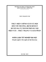 Thực hiện chính sách xã hội đối với thương, bệnh binh ở huyện Ba Vì, thành phố Hà Nội hiện nay – Thực trạng và giải pháp