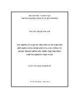 Tác động của quản trị vốn luân chuyển đến khả năng sinh lời của các công ty dược phẩm niêm yết trên thị trường chứng khoán việt nam 
