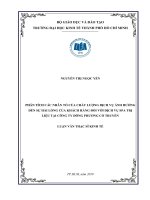 Phân tích các nhân tố của chất lượng dịch vụ ảnh hưởng đến sự hài lòng của khách hàng đối với dịch vụ spa trị liệu tại công ty đông phương cổ truyền 