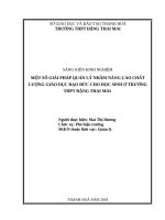 Một số giải pháp quản lý nhằm nâng cao chất lượng giáo dục đạo đức cho học sinh ở trường trung học phổ thông đặng thai mai  