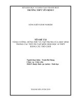 Tăng cường hứng thú và tập trung của học sinh trong các tiết ôn tập môn sinh học 10 thpt bằng các trò chơi 