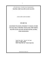Giải pháp ứng dụng INTERNET và mạng xã hội vào dạy học ở trường THPT nguyễn xuân nguyên, huyện quảng xương, tỉnh thanh hóa 