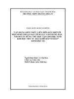 Vận dụng tích hợp kiến thức liên môn kết hợp với một số kĩ thuật dạy học tích cực, nhằm gây hứng thú học tập cho học sinh khi học tiết19 