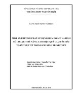 Một số phương pháp sử dụng hàm số mũ và hàm số lôgarit để nâng cao hiệu quả giải các bài toán thực tế trong chương trình THPT 