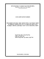 Tích hợp giáo dục học sinh nâng cao nhận thức về phòng chống ma túy và một số chất gây nghiện trong giờ học ngữ văn ở trường THPT 