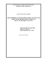 Trải nghiệm các hoạt động thực tế sáng tạo ở học sinh trường THPT tĩnh gia 4 qua các bài học vật lý 10 