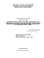 Góp phần rèn luyện cho học sinh năng lực vận dụng đạo hàmgiải quyết một số bài toán có nội dung thực tiễn 