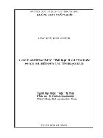Sáng tạo trong việc tính đạo hàm của hàm số khi đã biết quy tắc tính đạo hàm 
