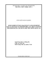 KINH NGHIỆM sử DỤNG đạo hàm của hàm số hợp để GIẢI các bài TOÁN về TÍNH đơn điệu 