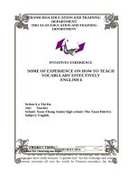 Some of experience on how to teach vocabulary effectively english 6 