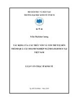 Tác động của cấu trúc vốn và vốn trí tuệ đến thành quả các doanh nghiệp ngành logistics tại việt nam 