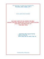 DẠY học một số tác PHẨM văn học TRONG CHƯƠNG TRÌNH NGỮ văn 10, 11 THEO HƯỚNG GIÁO dục văn hóa ỨNG xử CHO học SINH 