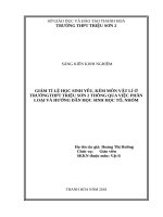 Giảm tỉ lệ học sinh yếu kém môn vật lí ở trường THPT triệu sơn 2 thông qua việc phân loại và hướng dẫn học sinh học tổ, nhóm 