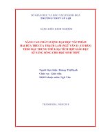 NÂNG CAO CHẤT LƯỢNG dạy học tác PHẨM HAI đứa TRẺ của THẠCH LAM (NGỮ văn 11  cơ bản) THEO đặc TRƯNG THỂ LOẠI TÍCH hợp GIÁO dục kĩ NĂNG SỐNG CHO học SINH THPT 