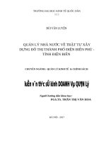Luận văn thạc sỹ - Quản lý nhà nước về trật tự xây dựng đô thị thành phố Điện Biên Phủ, tỉnh Điện Biên