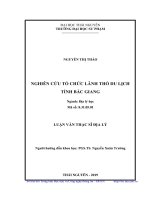 (Luận văn thạc sĩ) Nghiên cứu tổ chức lãnh thổ du lịch tỉnh Bắc Giang