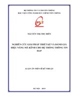 NGHIÊN cứu GIẢI PHÁP THIẾT kế VÀ ĐÁNH GIÁ HIỆU NĂNG MÃ KÊNH CHO hệ THỐNG THÔNG TIN HAP