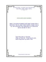 MỘT vài KINH NGHIỆM GIÚP học SINH lớp 11 TRƯỜNG TRUNG học PHỔ THÔNG TRIỆU sơn 6 tự TIN GIẢI bài tập GIỚI hạn 