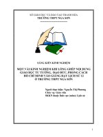 Một vài kinh nghiệm khi lồng ghép nội dung giáo dục tư tưởng, đạo đức, phong cách hồ chí minh vào giảng dạy lịch sử lớp 12 ở trường THPT nga sơn 