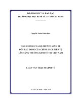 Ảnh hưởng của độ mở nền kinh tế đến tác động của chính sách tiền tệ lên tăng trưởng kinh tế tại việt nam 