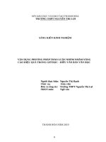 Vận dụng phương pháp thảo luận nhóm nhằm nâng cao hiệu quả trong giờ đọc hiểu văn bản văn học 