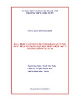 Khai thác và sử dụng hệ thống bài tập có nội dung thực tế trong dạy học phần nhiệt học ở chương trình vật lý 10 