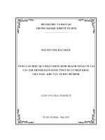 Nâng cao hiệu quả hoạt động kinh doanh ngoại tệ tại các chi nhánh ngân hàng TMCP xuất nhập khẩu việt nam – khu vực tp  hồ chí minh 