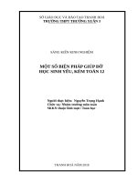 Một số biện pháp giúp đỡ học sinh yếu kém toán 12 