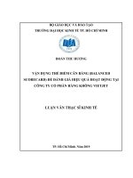 Vận dụng thẻ điểm cân bằng (balanced scorecard) để đo lường hiệu quả hoạt động tại công ty cổ phần hàng không vietjet 